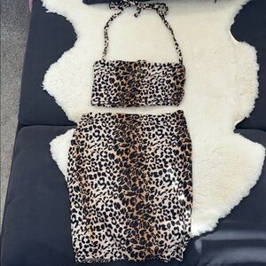Leopard Print Two-Piece Set